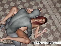 NastyAdult.info presents: Busty 3d babe sucks and fucks a zombie
