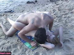 NastyAdult.info presents: Cock hungry amateur blondie fucked on the beach