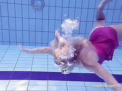 NastyAdult.info presents: Proklova takes off bikini and swims under water