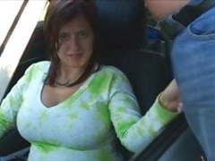 NastyAdult.info presents: Busty boobiekat car blowjob through window