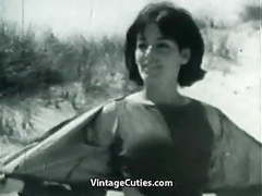 NastyAdult.info presents: Nudist girl's day on a beach (1960s vintage)