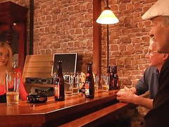 NastyAdult.info presents: Two tourist oldmen fuck american blonde in a bar