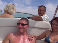 NastyAdult.info presents: Hot ass blondie britney drops her clothes for sex on the boat, Group Sex, Hardcore, Outdoor, Reality, Yacht, Foursome, Bikini