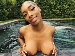 NastyAdult.info presents: Aamazing outdoors interracial sex in the pool with hot jaymee green