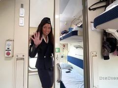 NastyAdult.info presents: Seduced the conductor on the train and fucked while she had a break