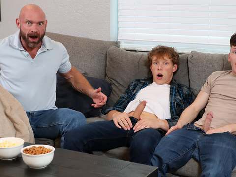 NastyAdult.info presents: Damian invites his buddy danny to chill out & fuck but his dirty stepdad wants to join in