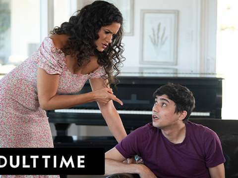 NastyAdult.info presents: Adult time - stepmommy penny barber teaches stepson ricky spanish a lesson about looking at nudes!