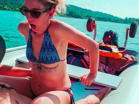 NastyAdult.info presents: Wife gets fucked on a boat and gets a creampie from her husband's best friend