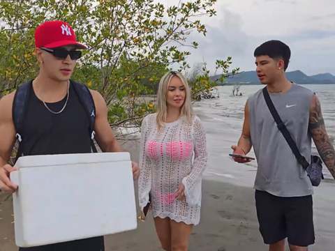 NastyAdult.info presents: Threesome on the beach with stepbrothers - danner mendez - tatiana alvarez - max betancur