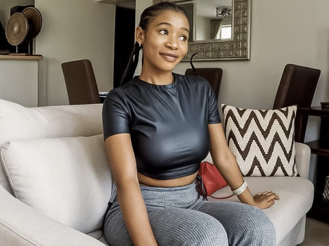 NastyAdult.info presents: Amateur ebony model tricked to suck white cock at couch casting call