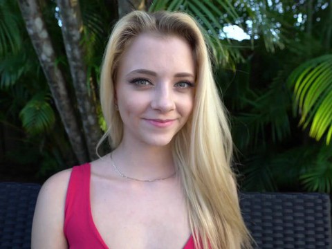 NastyAdult.info presents: Blonde neighbor riley star wants into the pool and offers her pussy