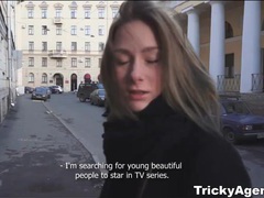 NastyAdult.info presents: Beautiful teen strips and sucks in reality porn