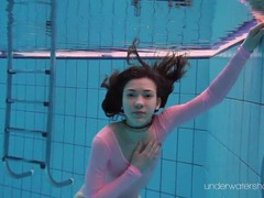 NastyAdult.info presents: Leggy girl goes swimming in her leotard