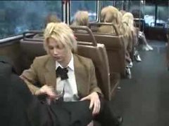 NastyAdult.info presents: Naughty schoolgirl suck and stroke on the bus