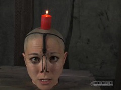 NastyAdult.info presents: Candle drips wax on the head of a bound girl