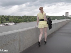 NastyAdult.info presents: Jeny smith public flasher shares great upskirt views on the streets