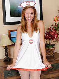NastyAdult.info presents: Slutty and horny teen nurse Chandler Fay strips naked