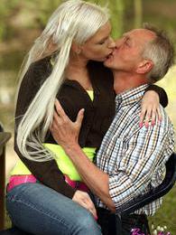 NastyAdult.info presents: Horny blonde teenage beauty riding an old stiff schlong