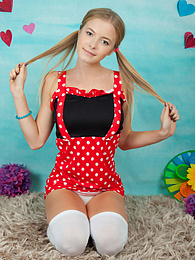 NastyAdult.info presents: This gorgeous naked teen cock gobbler has plenty of fun with revealing her sweet tits and her hot smile