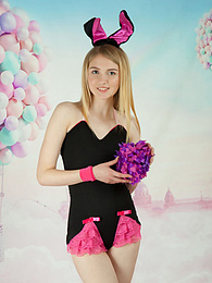 NastyAdult.info presents: This tight blonde bunny has some smoking hot fun with stripping her clothes and playing with her flower