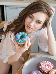 NastyAdult.info presents: If you are a fan of skinny girls, check out how this cute little doll poses and teases totally naked in the kitchen.