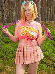 NastyAdult.info presents: Naughty teen girl strips down outdoors exposing her juicy naked body, big tits and hot pussy