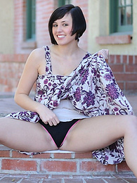 NastyAdult.info presents: Pretty iranian dark-haired Brooke Lee Adams pleasures her pussy in a secluded area