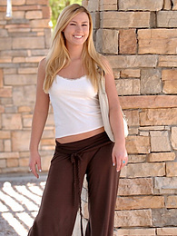 NastyAdult.info presents: Light-Haired american cutie Summer Solstice removes her clothes and toys her twat